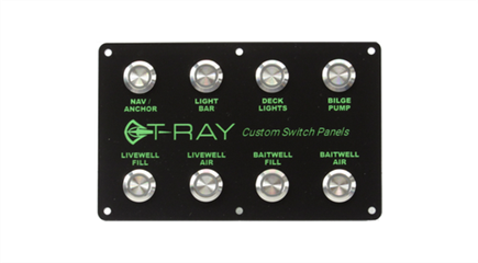 A black rectangular panel with green text